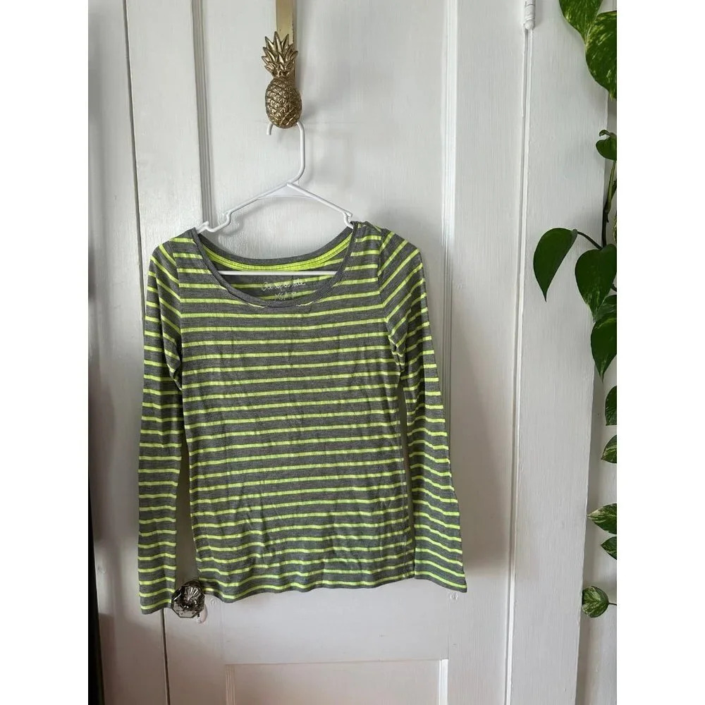 Aeropostale Women’s size x-small neon green striped long sleeve
